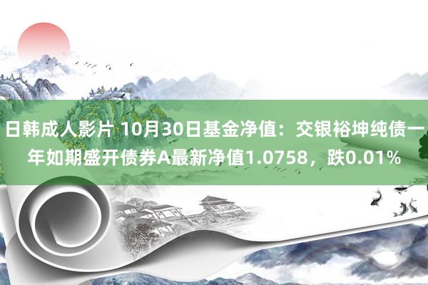 日韩成人影片 10月30日基金净值：交银裕坤纯债一年如期盛开债券A最新净值1.0758，跌0.01%