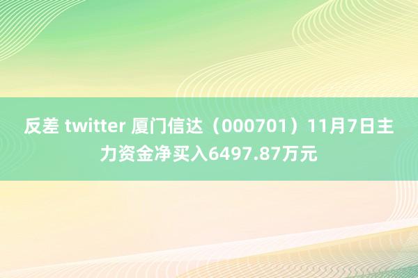 反差 twitter 厦门信达（000701）11月7日主力资金净买入6497.87万元