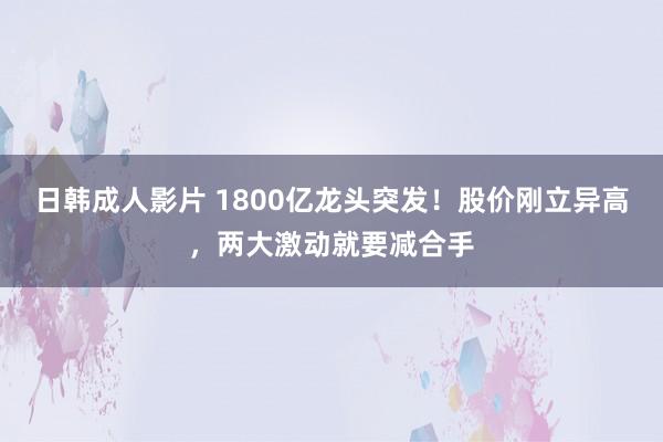日韩成人影片 1800亿龙头突发！股价刚立异高，两大激动就要减合手