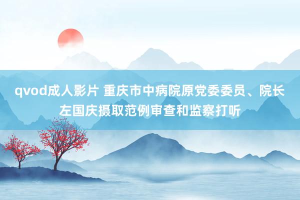 qvod成人影片 重庆市中病院原党委委员、院长左国庆摄取范例审查和监察打听