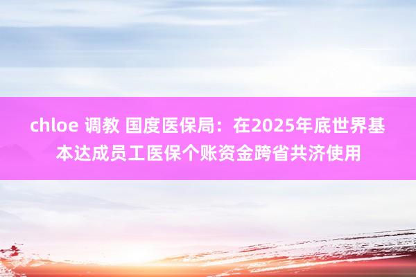 chloe 调教 国度医保局：在2025年底世界基本达成员工医保个账资金跨省共济使用