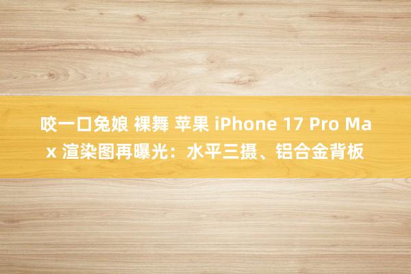 咬一口兔娘 裸舞 苹果 iPhone 17 Pro Max 渲染图再曝光：水平三摄、铝合金背板