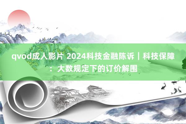 qvod成人影片 2024科技金融陈诉｜科技保障：大数规定下的订价解围
