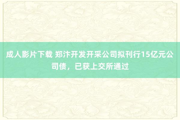 成人影片下载 郑汴开发开采公司拟刊行15亿元公司债，已获上交所通过