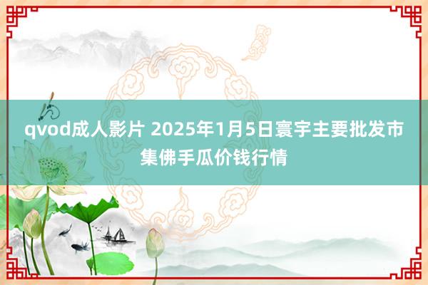 qvod成人影片 2025年1月5日寰宇主要批发市集佛手瓜价钱行情