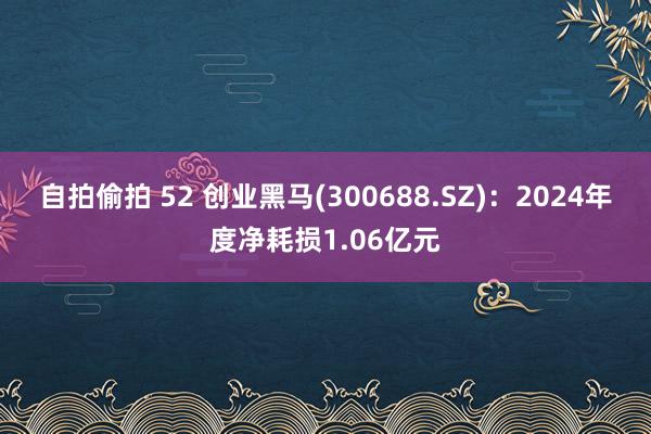 自拍偷拍 52 创业黑马(300688.SZ)：2024年度净耗损1.06亿元